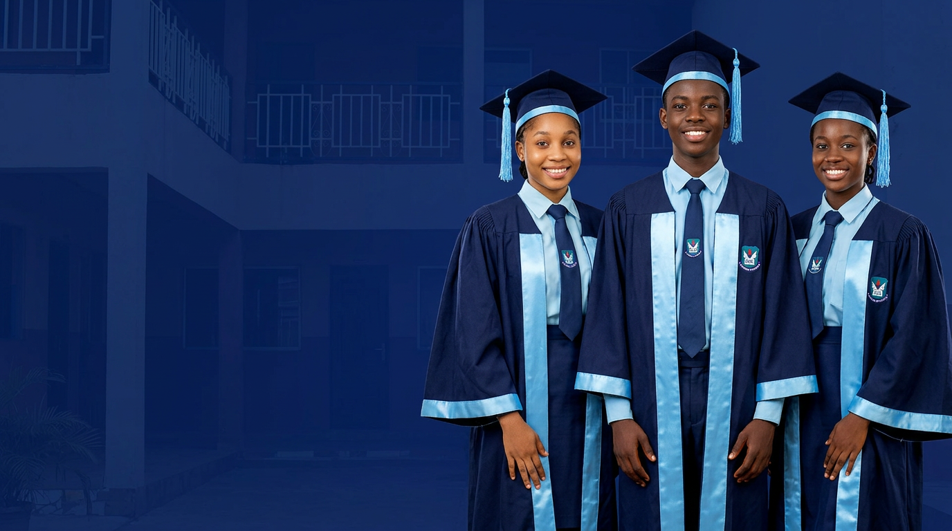 Three Vonschools students celebrating their graduation